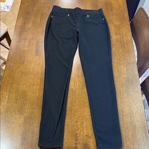Michael Kors Women's Black Jeggings with Gold Accents